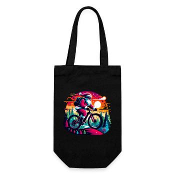 Santa MTB Neon-Fahrt - Geschenkbeutel für Flaschen - Schwarz - Vorne