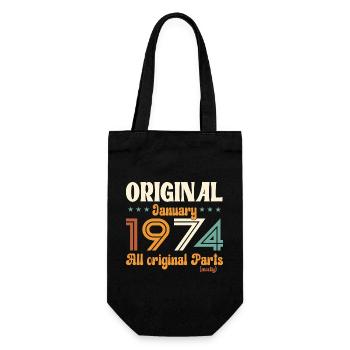 50e anniversaire Original Janvier Né 1974 - Sac à bouteille - noir - Devant