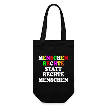menschenrechte statt rechte menschen - Geschenkbeutel für Flaschen - Schwarz - Vorne