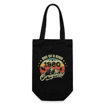 1980 Anniversaire vintage 1980 rétro né en 1980 - Sac à bouteille - noir - Devant