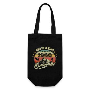 1960 Anniversaire vintage 1960 rétro né en 1960 - Sac à bouteille - noir - Devant
