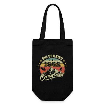 1962 Vintage Birthday 1962 Retro Born in 1962 - Gift Bag for Bottles - black - Front