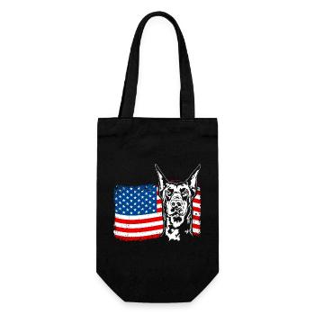 Doberman Amérique Flag Dogs Dobie Wilsigns - Sac à bouteille - noir - Devant