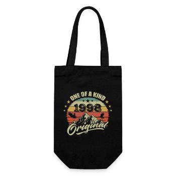 1998 Vintage Geburtstag 1998 Retro Jahrgang 1998 - Geschenkbeutel für Flaschen - Schwarz - Vorne