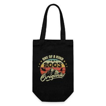 2003 Geburtstag Jahrgang 2003 Retro geboren im Jahr 2003 - Geschenkbeutel für Flaschen - Schwarz - Vorne