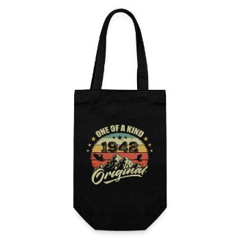 1942 Vintage Birthday 1942 Retro Born in 1942 - Gift Bag for Bottles - black - Front