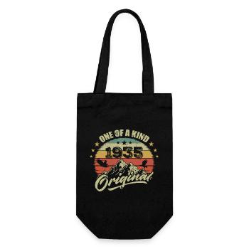 1935 Jahrgang Geburtstag 1935 Retro Jahrgang 1935 - Geschenkbeutel für Flaschen - Schwarz - Vorne