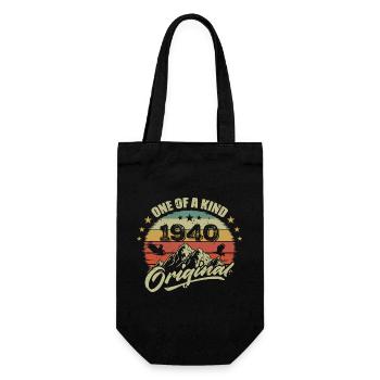 1940 Vintage Anniversary 1940 Retro Born in 1940 - Gift Bag for Bottles - black - Front
