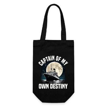 Captain Of My Own Destiny Cruise Ship Vacation - Geschenkbeutel für Flaschen - Schwarz - Vorne