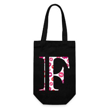 Letter f kisses - Gift Bag for Bottles - black - Front