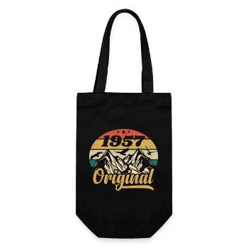 Original 1957 Vintage Birthday Gift 1957 - Gift Bag for Bottles - black - Front