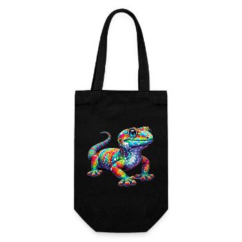 Gecko - Geschenkbeutel für Flaschen - Schwarz - Vorne