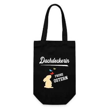 Dachdeckerin Frohe Ostern Ostergeschenk Dachdecker - Geschenkbeutel für Flaschen - Schwarz - Vorne