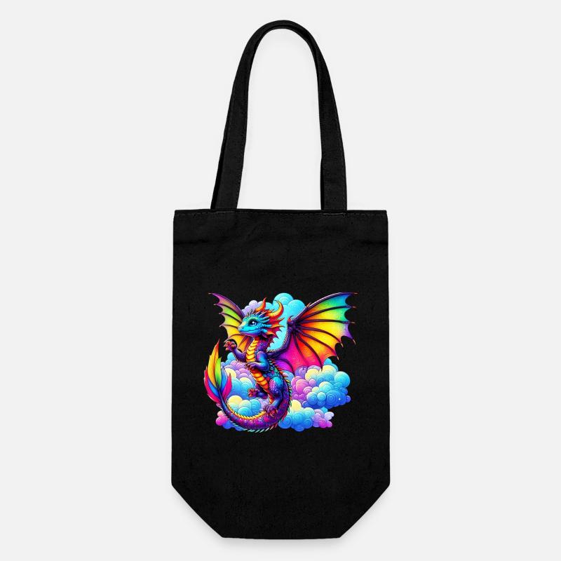 Drache - Geschenkbeutel für Flaschen - Schwarz