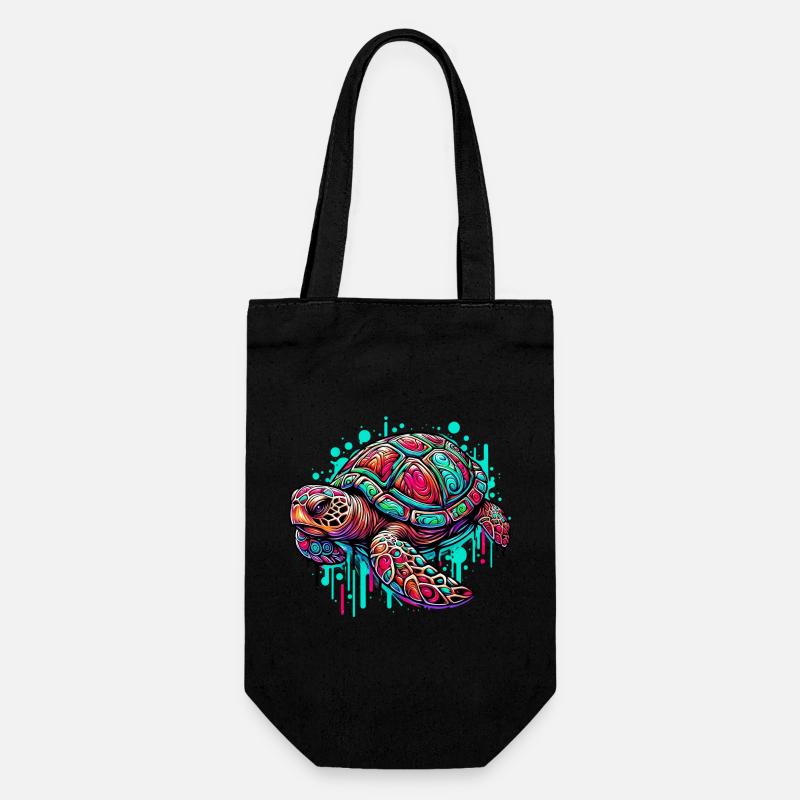 Schildkröte - Geschenkbeutel für Flaschen - Schwarz
