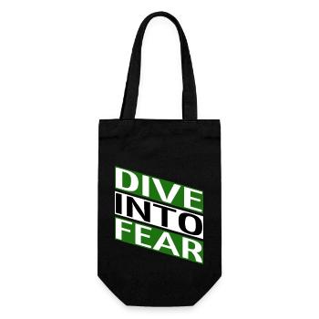 funny sayings bungee jumping courage mindset - Gift Bag for Bottles - black - Front