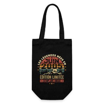 Born In June 2005 Vintage June 2005 Birthday - Gift Bag for Bottles - black - Front