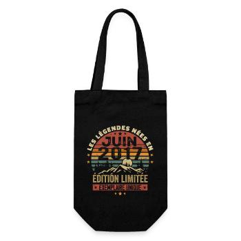 Born In June 2017 Vintage June 2017 Birthday - Gift Bag for Bottles - black - Front
