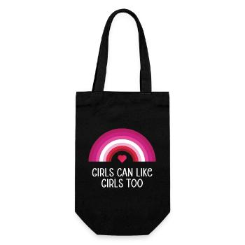 Mois de la fierté LGBT - Les filles peuvent aussi aimer les filles - Sac à bouteille - noir - Devant