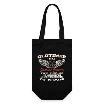 Oldtimer Mai 1949 Jahrgang 1949 Geburtstag 1949 - Geschenkbeutel für Flaschen - Schwarz - Vorne