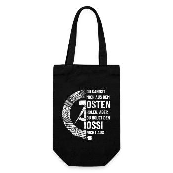 DDR Osten, Ossi Spruch Geschenk - Geschenkbeutel für Flaschen - Schwarz - Vorne