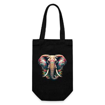 Elephant - Gift Bag for Bottles - black - Front
