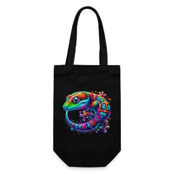 Gecko - Geschenkbeutel für Flaschen - Schwarz - Vorne