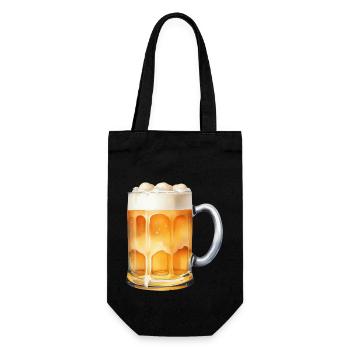 Maßkrug Bier - Geschenkbeutel für Flaschen - Schwarz - Vorne