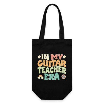 in my guitar teacher era - Gift Bag for Bottles - black - Front