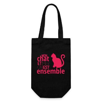 Mon chat et moi, on est ensemble ! - Sac à bouteille - noir - Devant