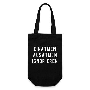 EINATMEN AUSATMEN IGNORIEREN - Geschenkbeutel für Flaschen - Schwarz - Vorne