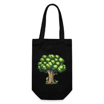 Broccoli Pixel Icon - Gift Bag for Bottles - black - Front