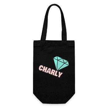 Gift for Charly - Gift Bag for Bottles - black - Front