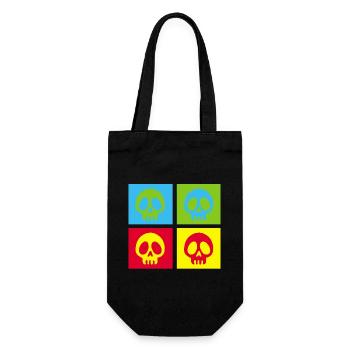 Pop art manga skull - Gift Bag for Bottles - black - Front