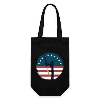 Space travel - rocket - gripper arms - interception - Gift Bag for Bottles - black - Front