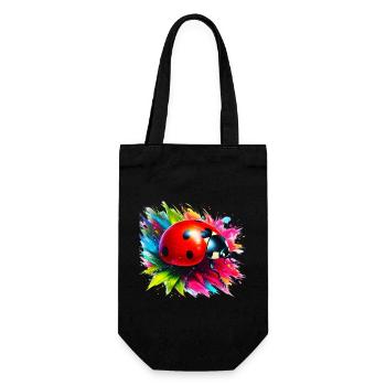 Marienkäfer - Geschenkbeutel für Flaschen - Schwarz - Vorne