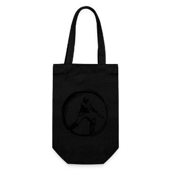 Cricket Mann Silhouette - Geschenkbeutel für Flaschen - Schwarz - Vorne