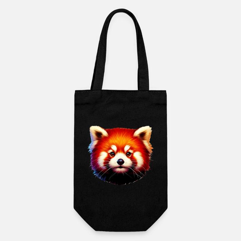 Red panda - Gift Bag for Bottles - black