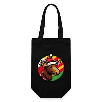 Elch Weihnachten Tier - Geschenkbeutel für Flaschen - Schwarz - Vorne