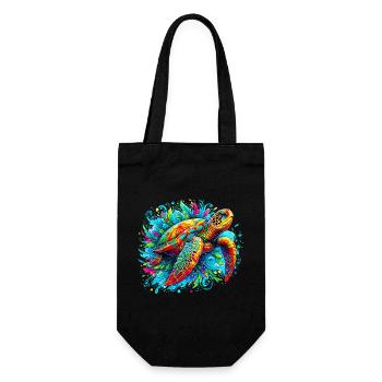 Turtle - Gift Bag for Bottles - black - Front