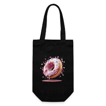 Realist donut with sprinkles - Gift Bag for Bottles - black - Front