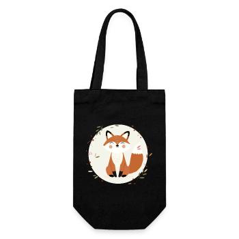Smiling Fox – Playful Nature Illustration - Gift Bag for Bottles - black - Front