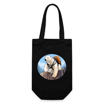 Polar Bear Hiking / Mountaineer Polar Bear - Gift Bag for Bottles - black - Front