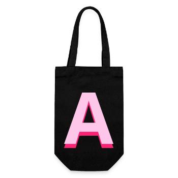 Letter to pink pop and modern - Gift Bag for Bottles - black - Front