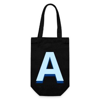 Lettre a bleu pop et moderne - Sac à bouteille - noir - Devant
