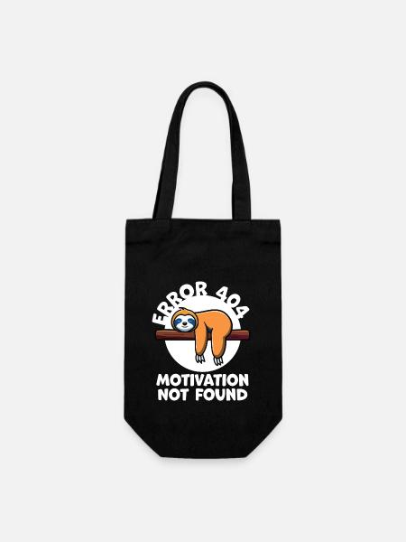 Faultier - Error 404 motivation not found - Geschenkbeutel für Flaschen - Schwarz