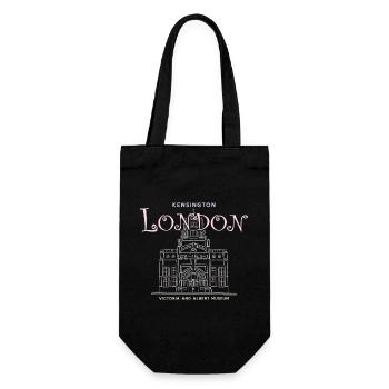 London, Kensington, Museum of Art, Hand Drawing - Gift Bag for Bottles - black - Front