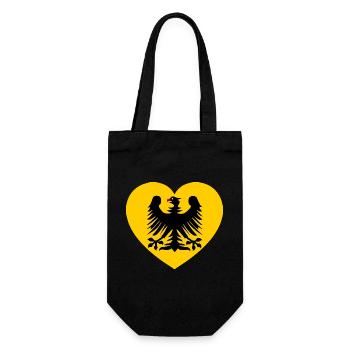Heraldic eagle emblem in the heart - Gift Bag for Bottles - black - Front
