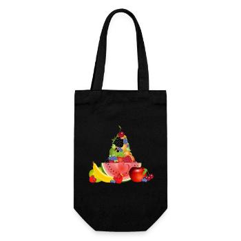 pyramide de fruits colorée avec pastèque - Sac à bouteille - noir - Devant