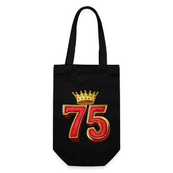 75 Number Krone - Gift Bag for Bottles - black - Front